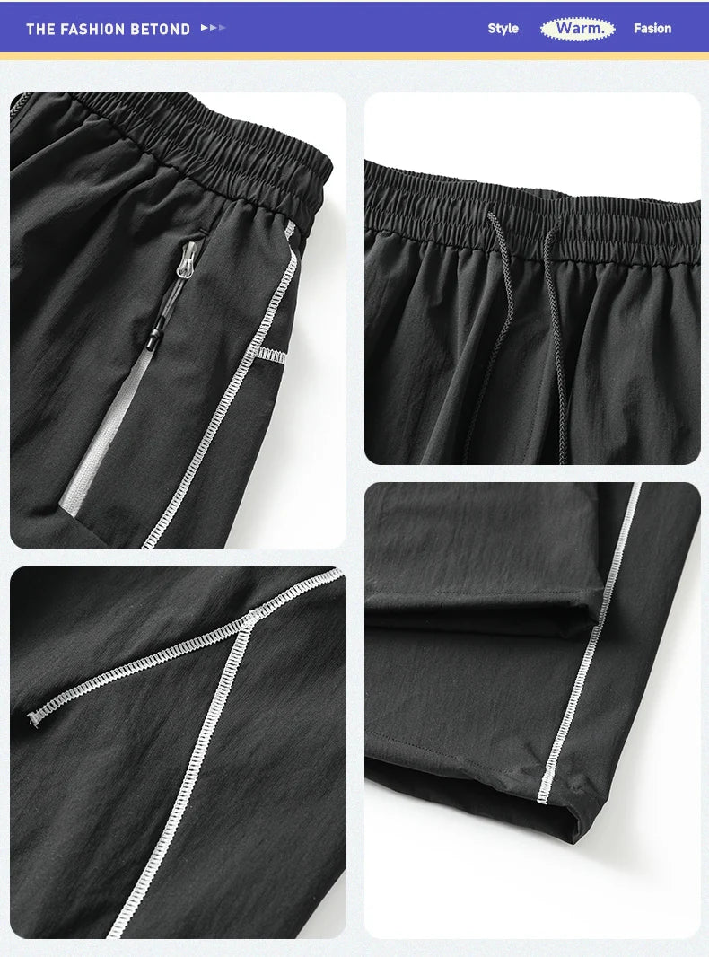 American High Street Trendy Hip-Hop Casual Pants Men's Spring Autumn Outdoor Hiking Loose Straight Pants Men Fashion Trousers
