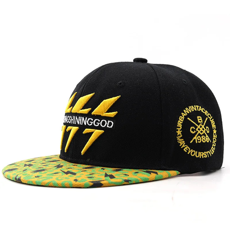 Youth Hip Hop Flat Brim Baseball Cap Outdoor Street Dance Hat for Men Fashion Snapback Adjustable Breathable Cotton