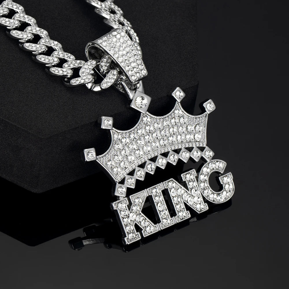 Men Hip Hop Crown with King Pendant