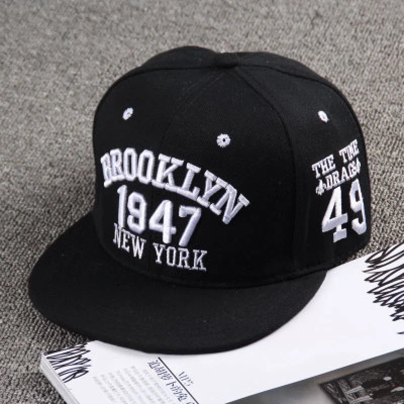 Youth Hip Hop Flat Brim Baseball Cap Outdoor Street Dance Hat for Men Fashion Snapback Adjustable Breathable Cotton