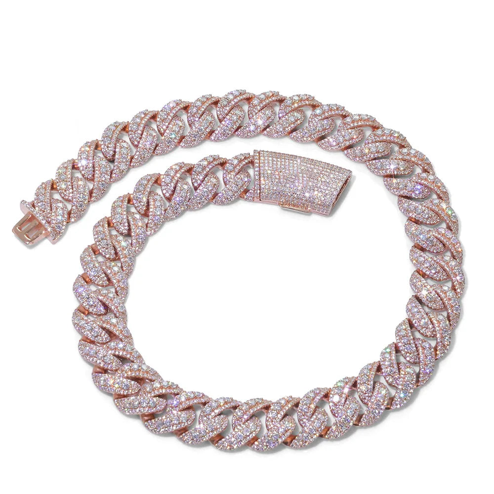 Clear artificial diamonds chain