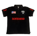 Haunted Mound Embroidered Red Polo Shirt Y2K Tshirt HipHop Retro Pumpkin Head Letter Embroidered Oversized Short Sleeve Top