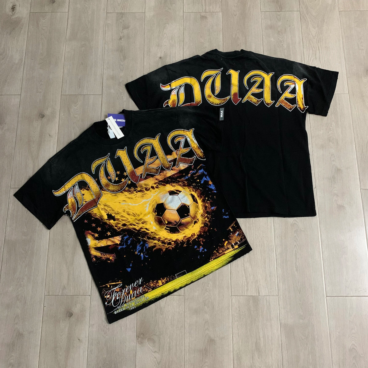 Streetwear Rhinestone Letter Print Yellow T-shirt Men Woman Fashion Retro Shinning Diamond loose casual Oversized Hip Hop Tees