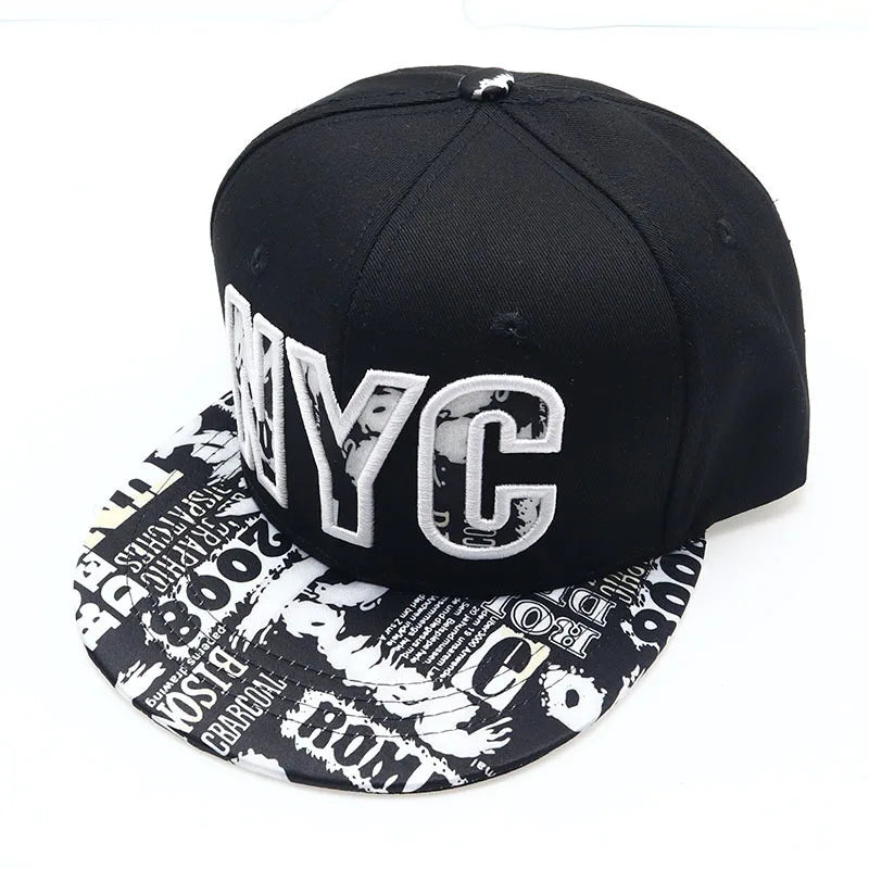 Youth Hip Hop Flat Brim Baseball Cap Outdoor Street Dance Hat for Men Fashion Snapback Adjustable Breathable Cotton