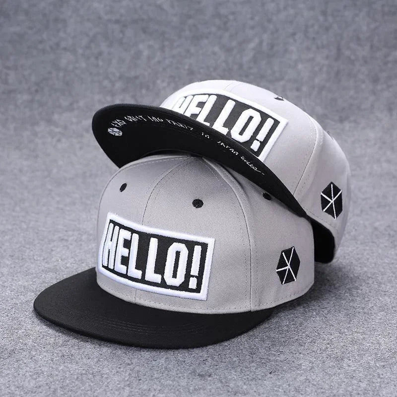 Youth Hip Hop Flat Brim Baseball Cap Outdoor Street Dance Hat for Men Fashion Snapback Adjustable Breathable Cotton
