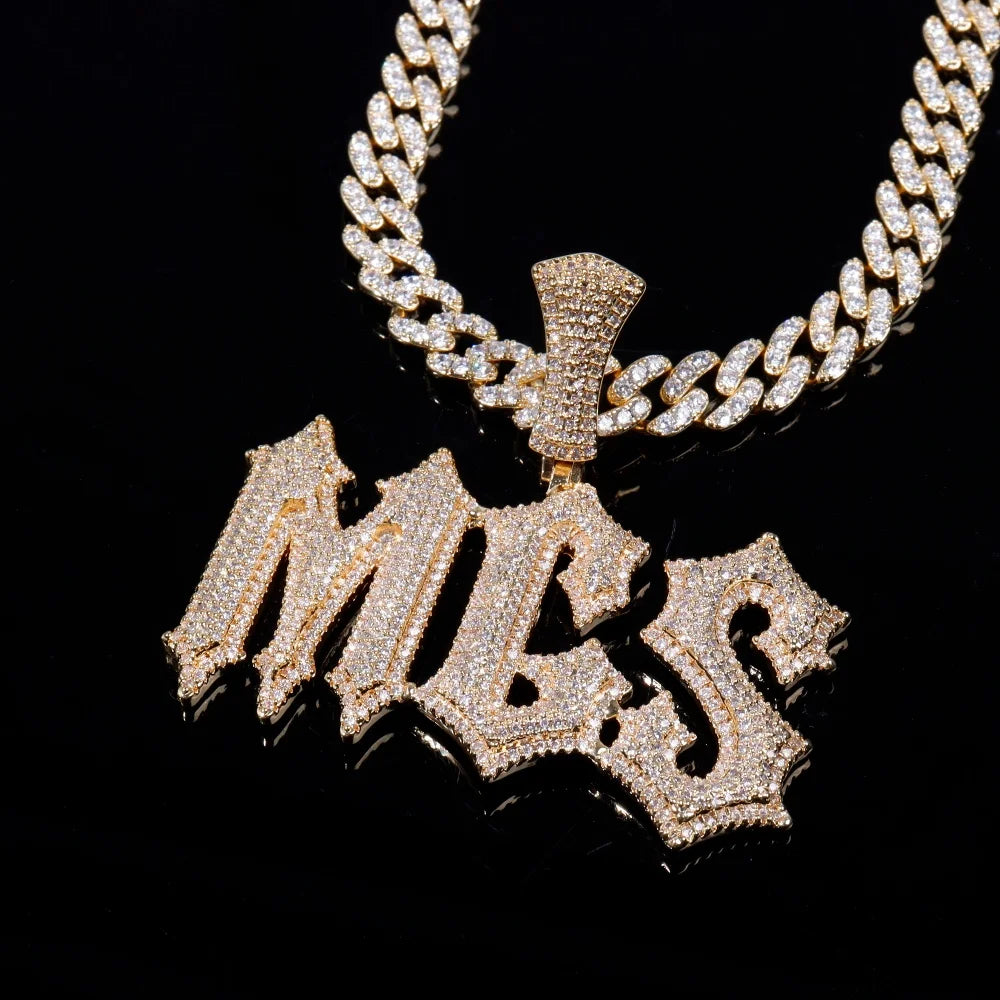 Custom horizontal iced out chain