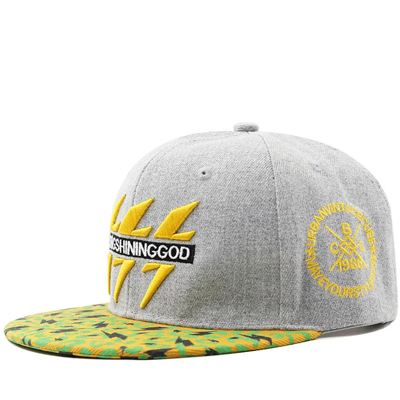 Youth Hip Hop Flat Brim Baseball Cap Outdoor Street Dance Hat for Men Fashion Snapback Adjustable Breathable Cotton