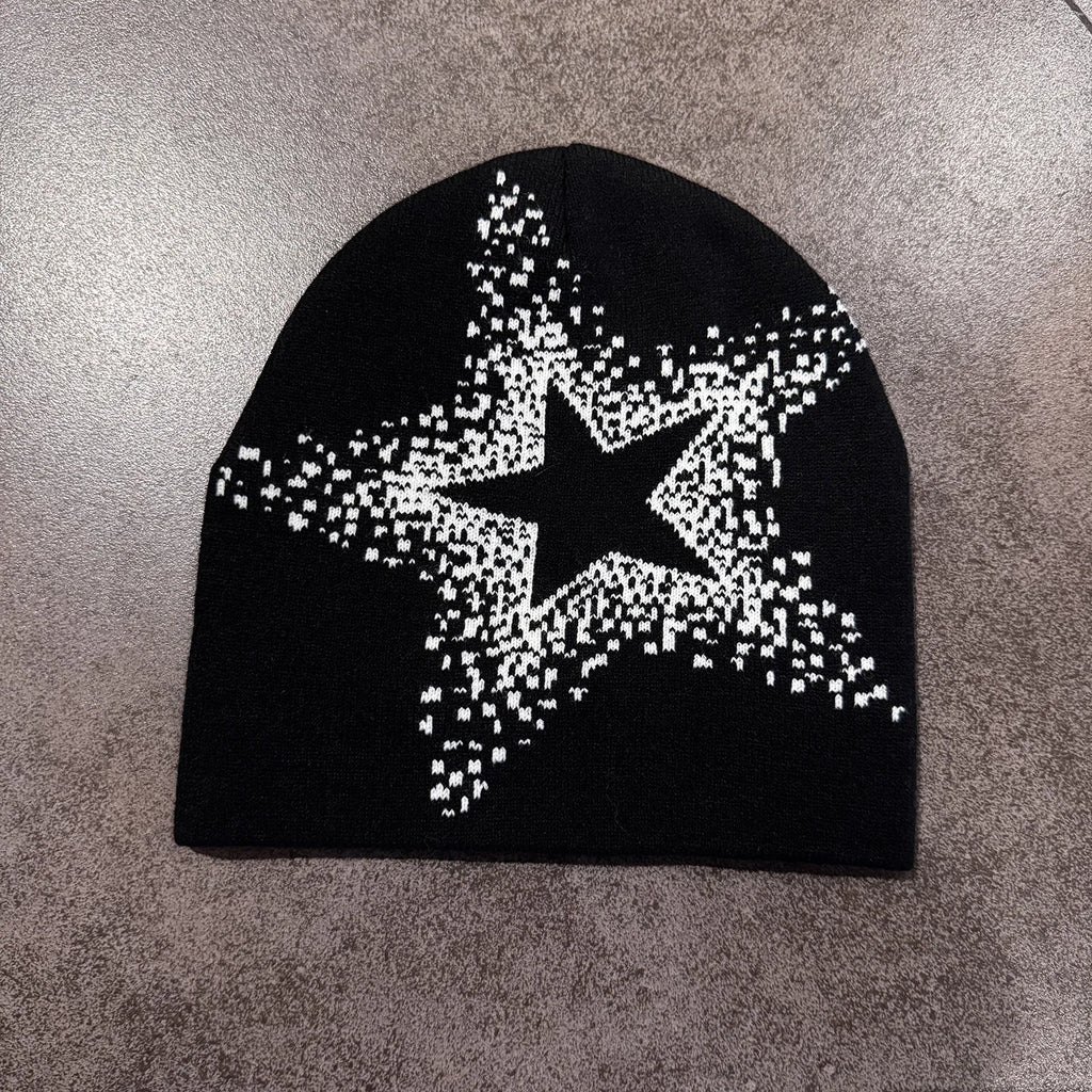 Star Pattern Knit Hat Jacquard Warm Beanies for Women Men Winter Autumn Outdoor Skullcap Skiing Hat Y2K Cold Hat Hip Hop Cycling