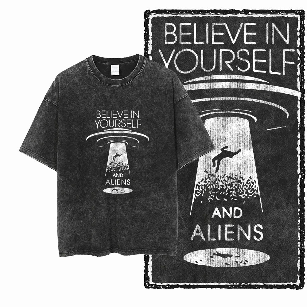 SA ASTRONAUT SPACE THEMES Printed Cotton Acid Washed Graphic Unisex T Shirt Cool Streetwear Men Tshirts Big Size Tee for men