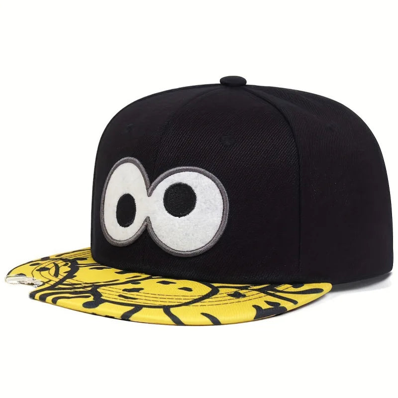 Youth Hip Hop Flat Brim Baseball Cap Outdoor Street Dance Hat for Men Fashion Snapback Adjustable Breathable Cotton