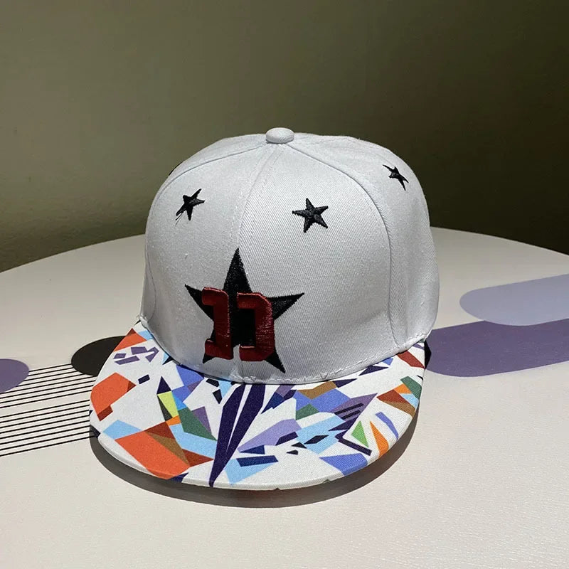 Youth Hip Hop Flat Brim Baseball Cap Outdoor Street Dance Hat for Men Fashion Snapback Adjustable Breathable Cotton