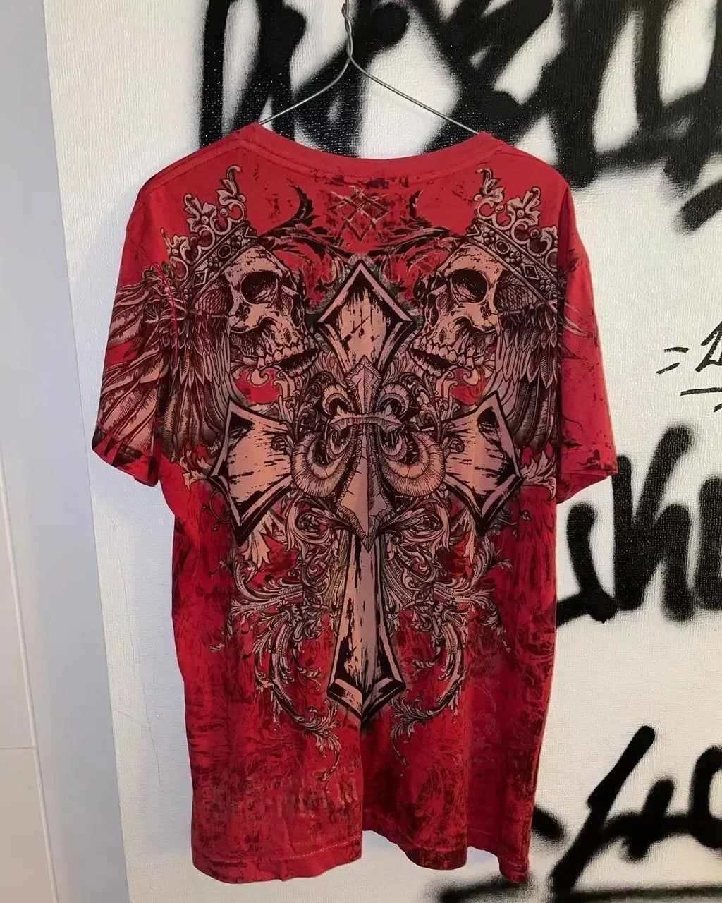Affliction Winter Long Sleeved Cotton T Shirt New Y2k Fashion Retro Harajuku Round Neck Shirt Men's Women Gothic Casual Tops