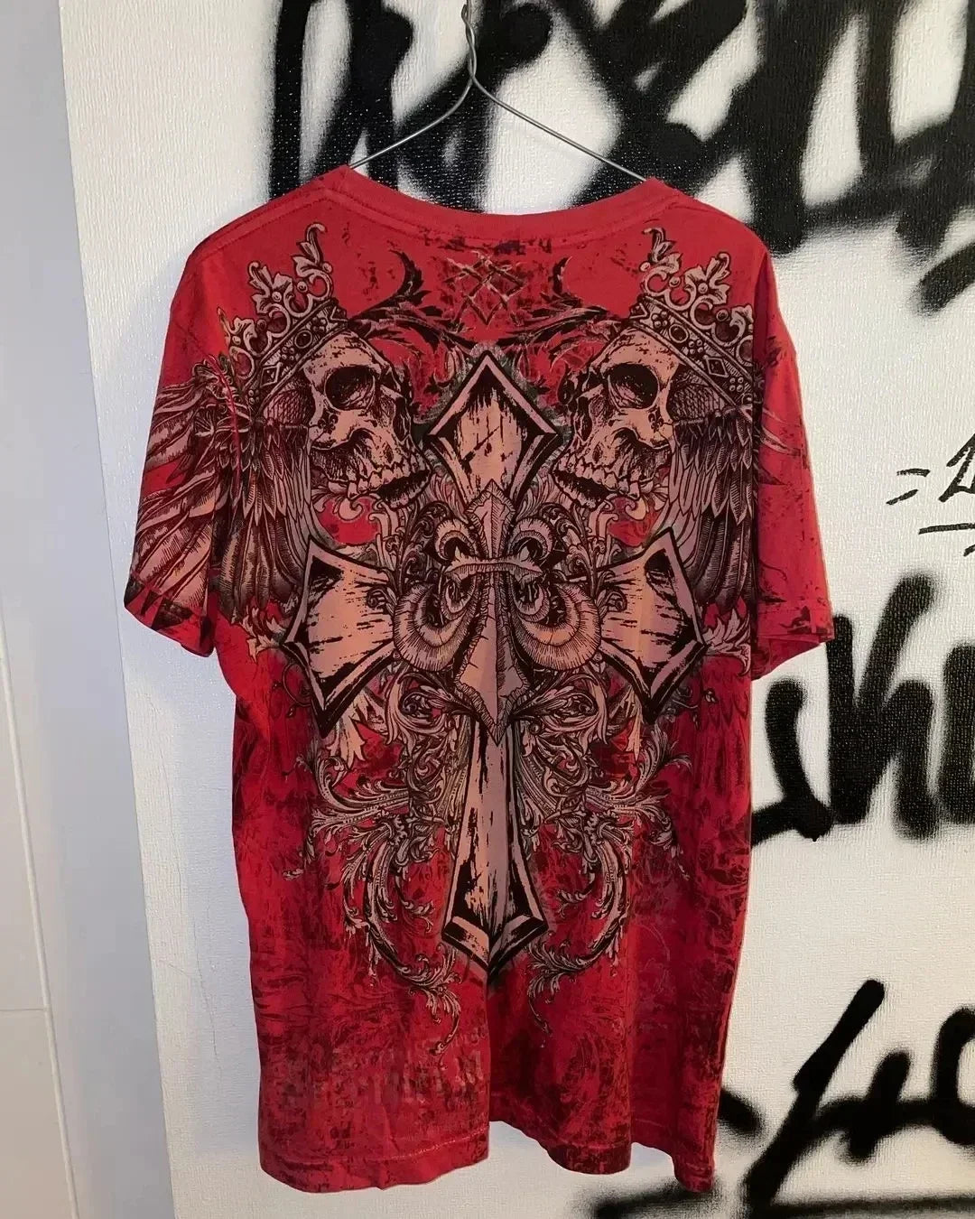 Affliction Winter Long Sleeved Cotton T Shirt New Y2k Fashion Retro Harajuku Round Neck Shirt Men's Women Gothic Casual Tops