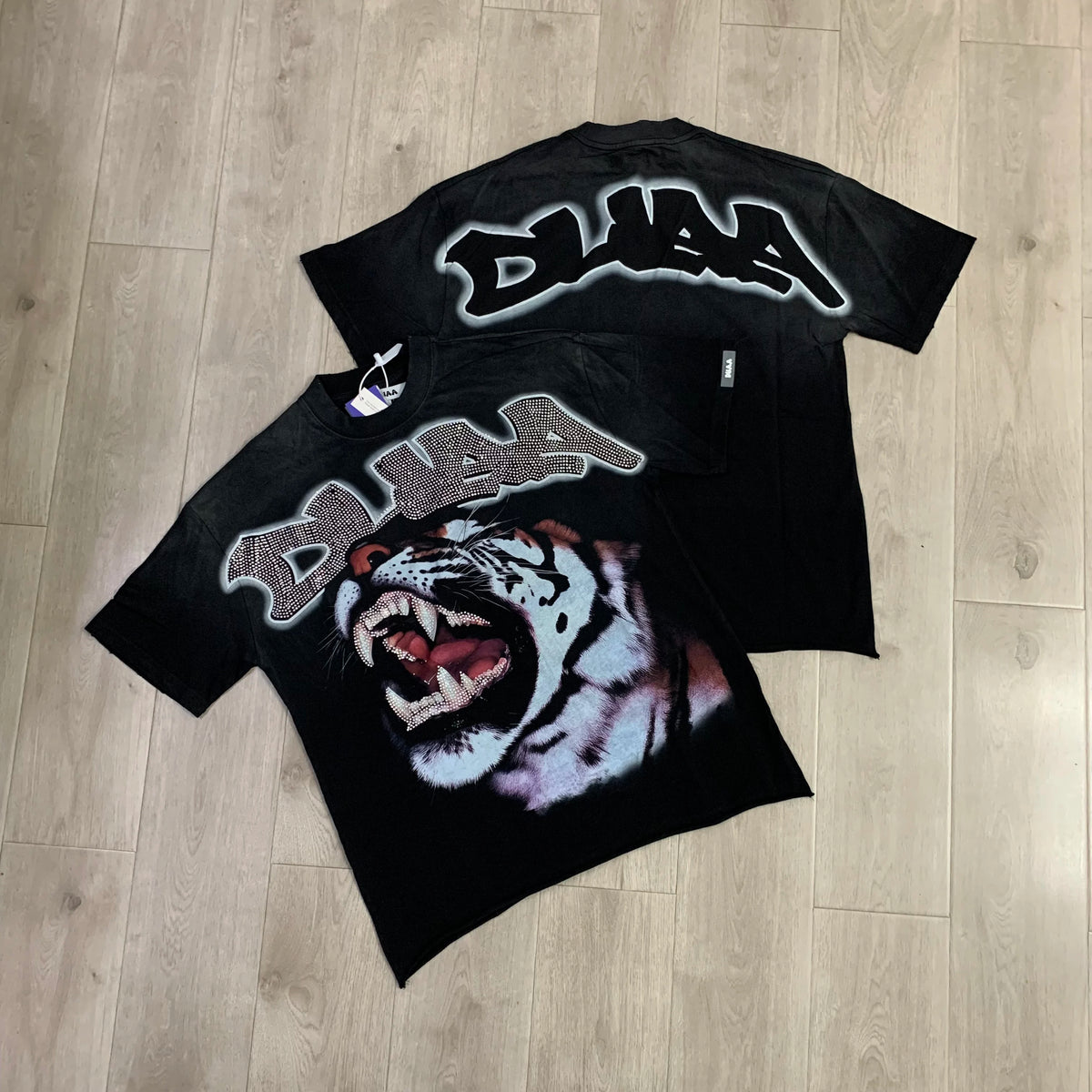 Streetwear Rhinestone Letter Print Yellow T-shirt Men Woman Fashion Retro Shinning Diamond loose casual Oversized Hip Hop Tees