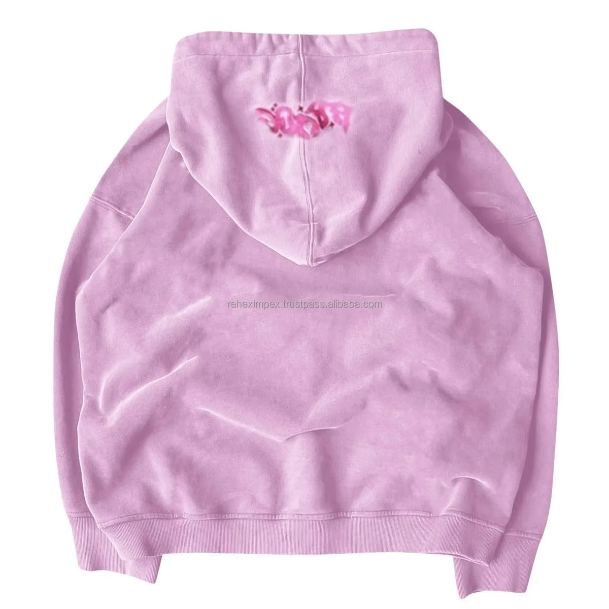 Trending Oversized Zipper Hoodie Custom Puff Print | Vintage Hip-Hop Style | 100% Cotton Fleece | Unisex Pullover