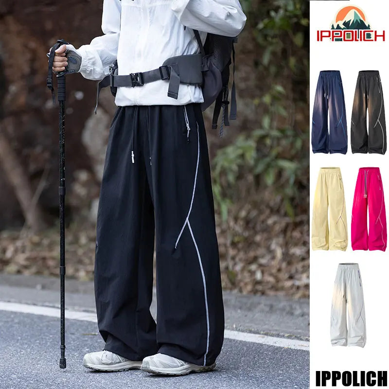 American High Street Trendy Hip-Hop Casual Pants Men's Spring Autumn Outdoor Hiking Loose Straight Pants Men Fashion Trousers