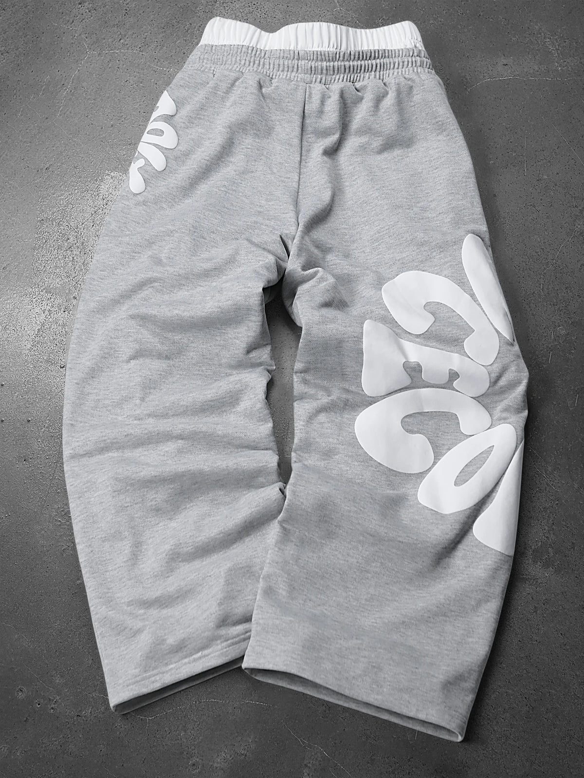 Men's Oversized Streetwear Sweatpants Brand Contrast Waist 3D Puff Letter Print Polyester Gray Multi Color Pants S-2XL All Size