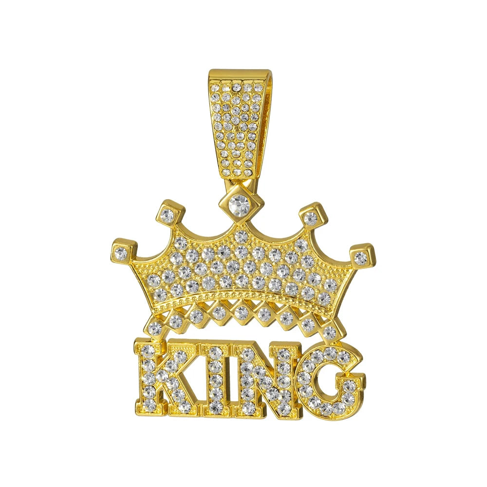 Men Hip Hop Crown with King Pendant