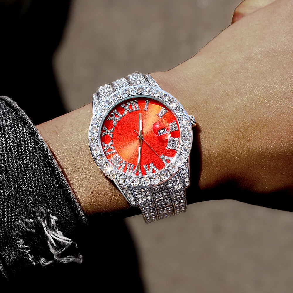 Exquisite Necklace+Watch+Bracelet Cuban