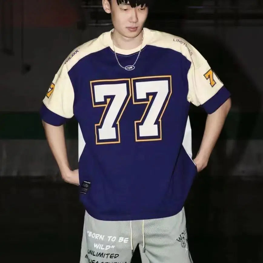 Ice Hockey Short Sleeve, American Vintage Sports, High Street Casual Football Jersey & Basketball T-shirt