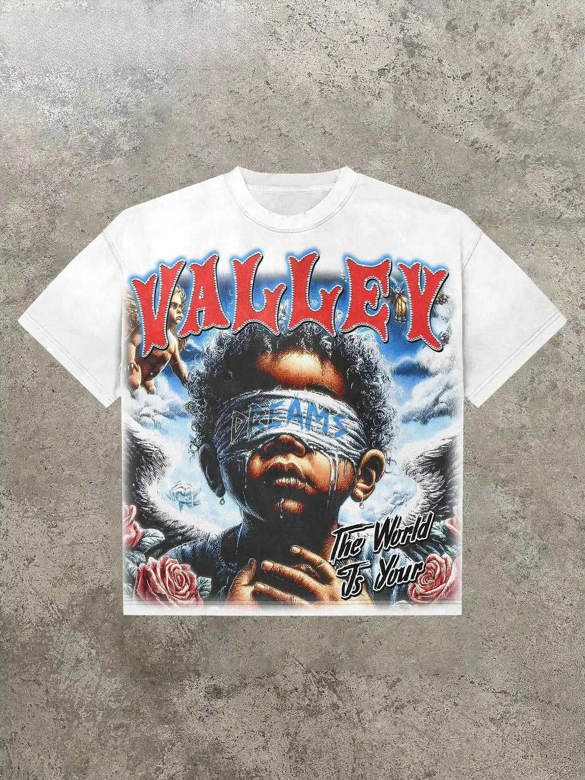 Valley & Dreams Retro Dark Style Y2k Street Trendy Brand T-Shirt Cotton Graphic Tee Men Women Summer Streetwear