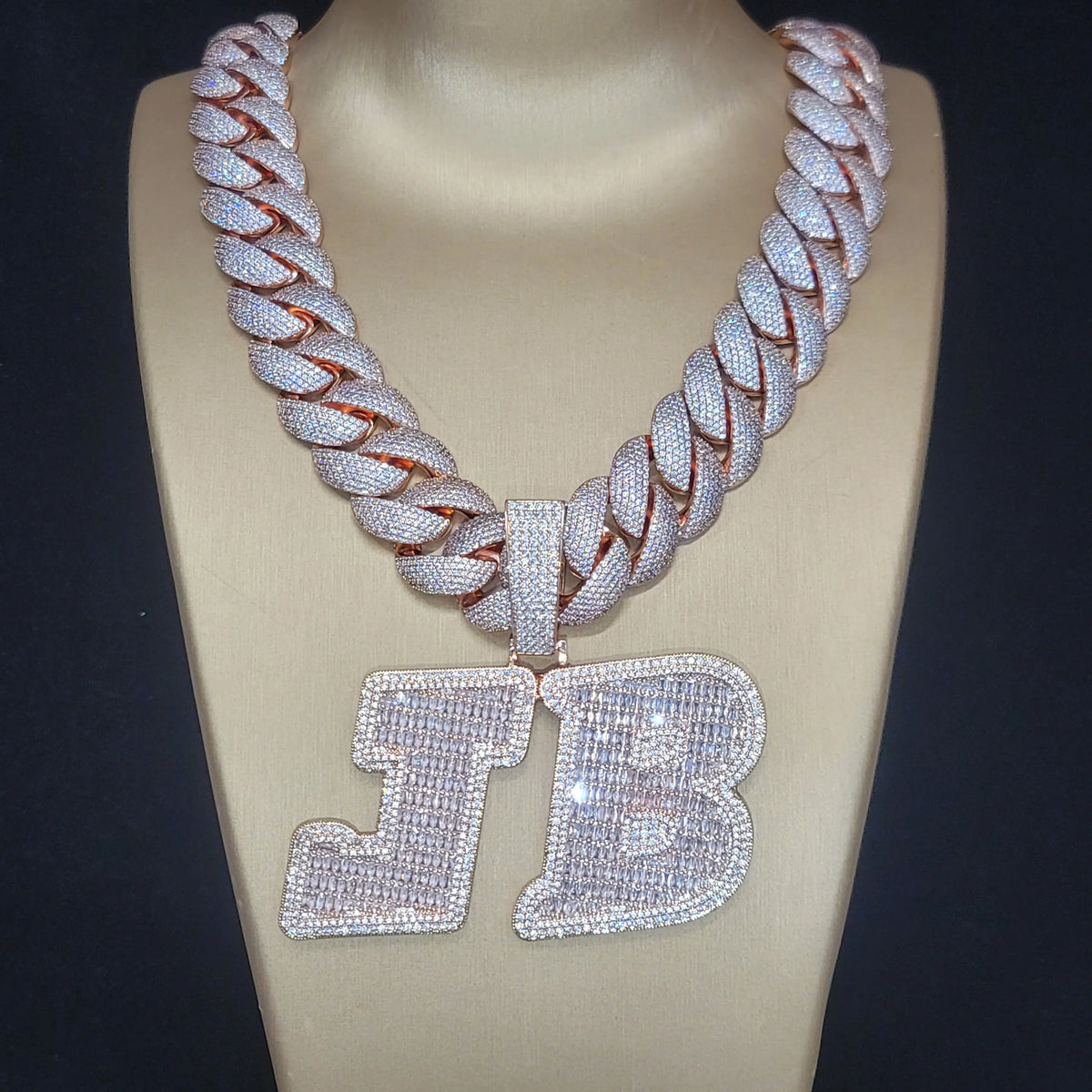 Custom Big Letters Name Pendant chain