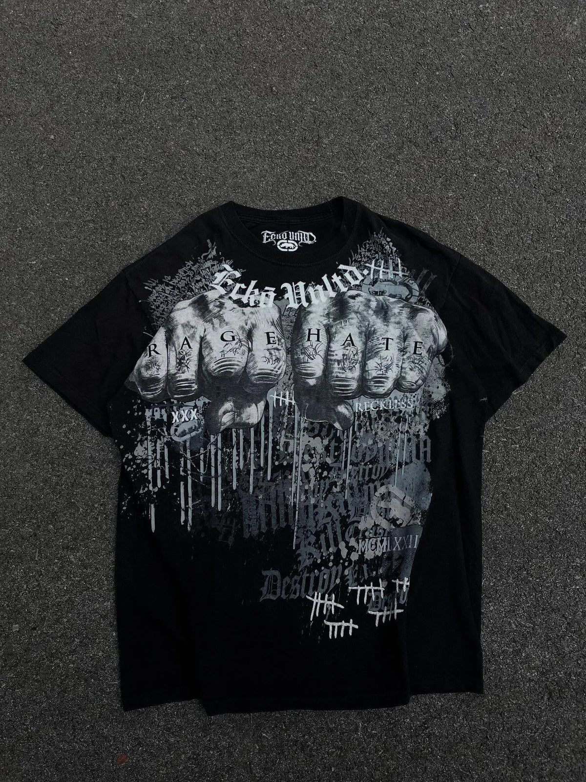 Y2KAffliction Short Sleeve Vintage Clothing Punk Hip Hop Graphic Print Oversized Tshirt Women Round Neck Cotton Short Sleeve Top