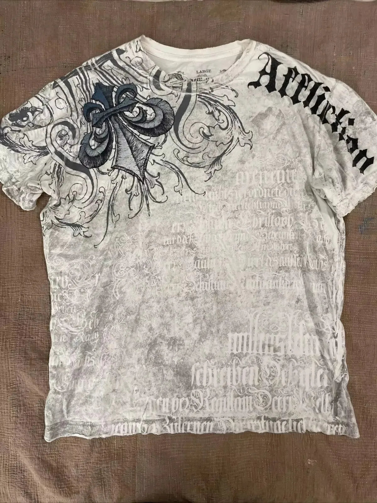 Affliction Street Fashion Cotton Pattern Printing Y2K Short Sleeved Tshirt New Harajuku Casual Loose Summer Unisex Punk Rock Top