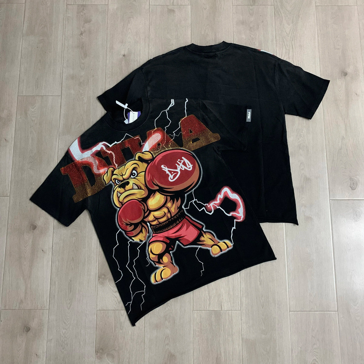 Streetwear Rhinestone Letter Print Yellow T-shirt Men Woman Fashion Retro Shinning Diamond loose casual Oversized Hip Hop Tees