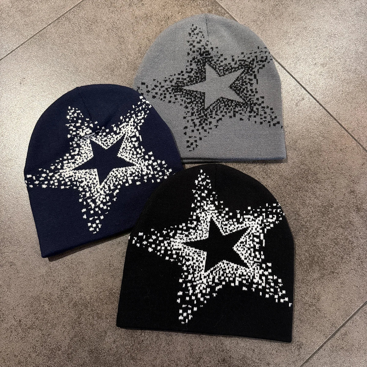 Star Pattern Knit Hat Jacquard Warm Beanies for Women Men Winter Autumn Outdoor Skullcap Skiing Hat Y2K Cold Hat Hip Hop Cycling