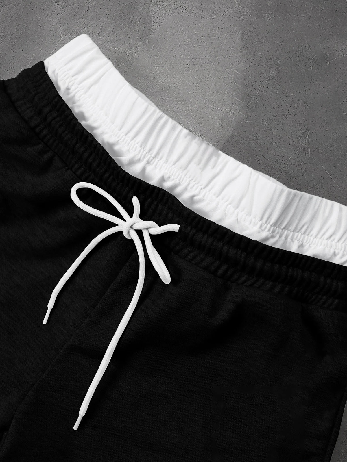 Men's Baggy Wide Leg Sweatpants Contrast White Waist Polyester S-2XL Drawstring Hip Hop Streetwear Casual Loose Fit Jogger Pants