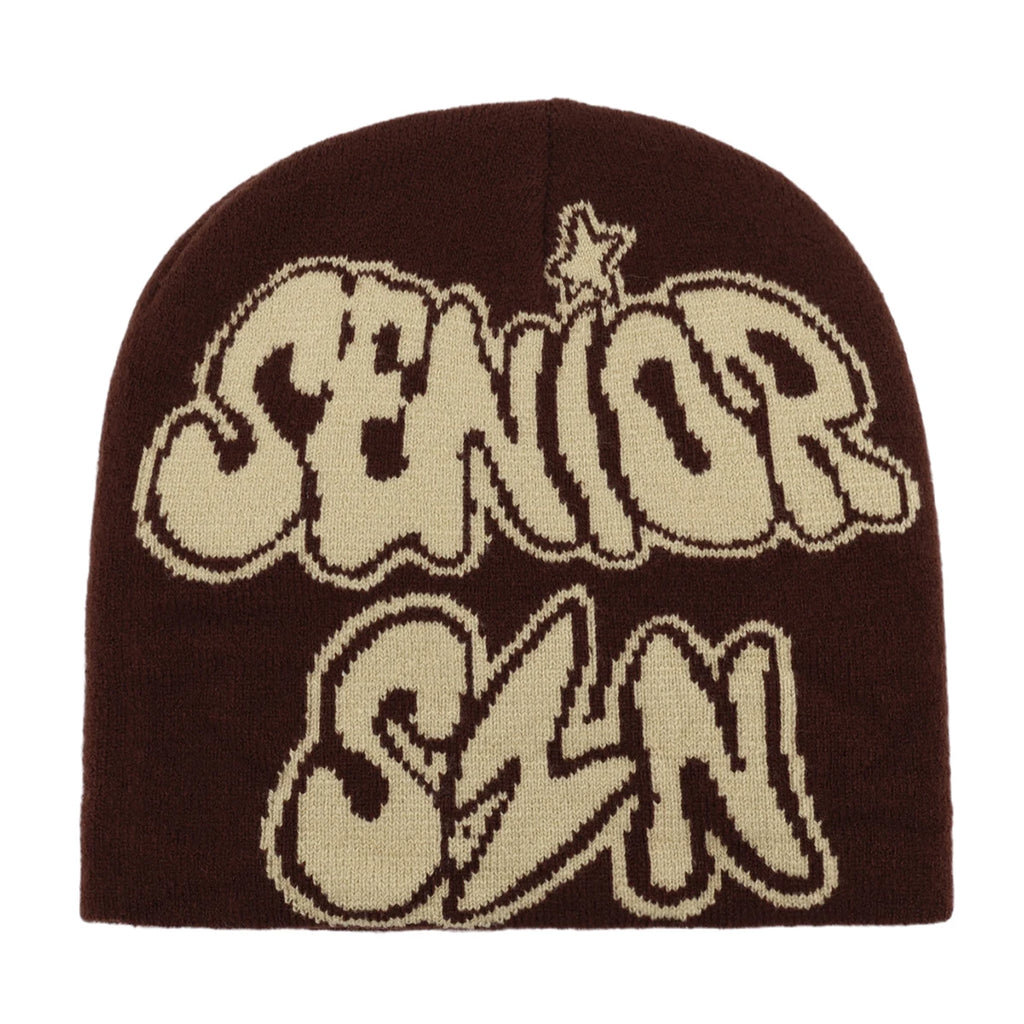 New Fashion Letter Autumn Winter Beanies for Women Men Outdoor Y2K Skullcap Warm Skiing Hat Cold Hat Hip Hop Cycling Knit Hat
