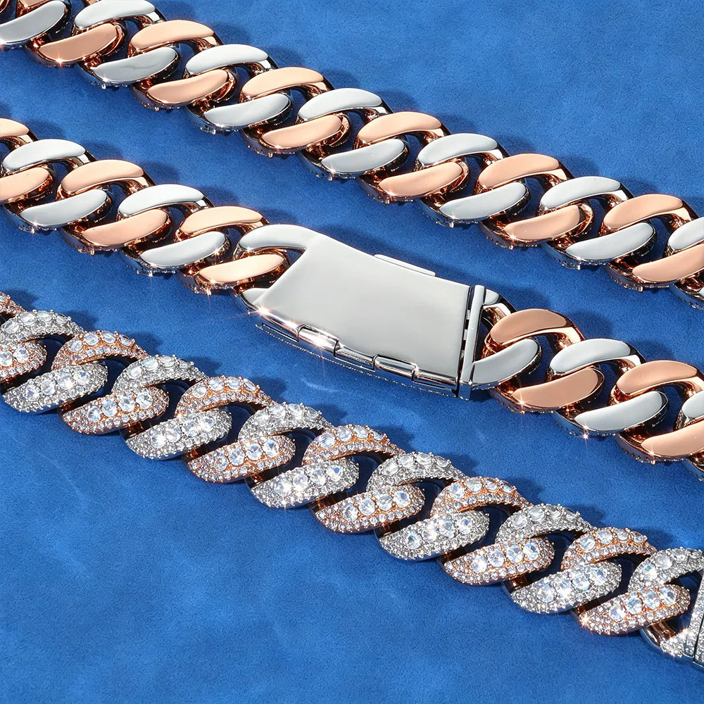Clear artificial diamonds chain