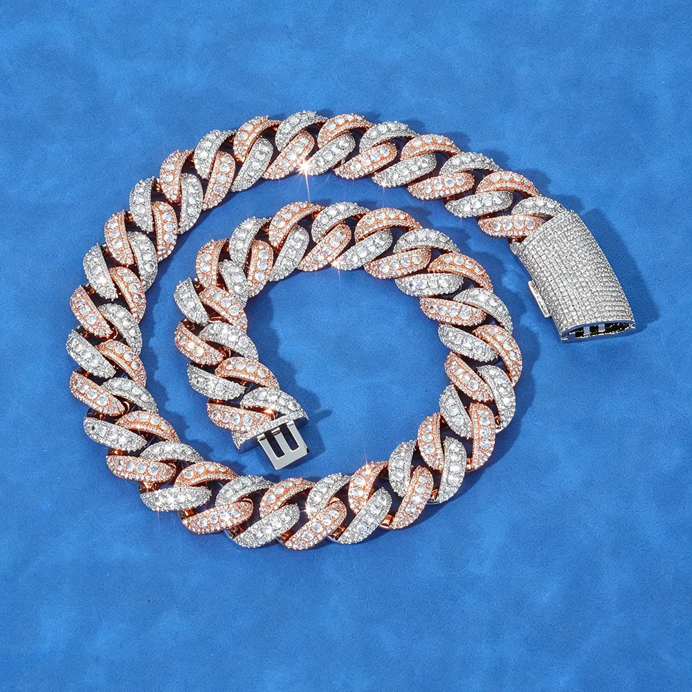 Clear artificial diamonds chain