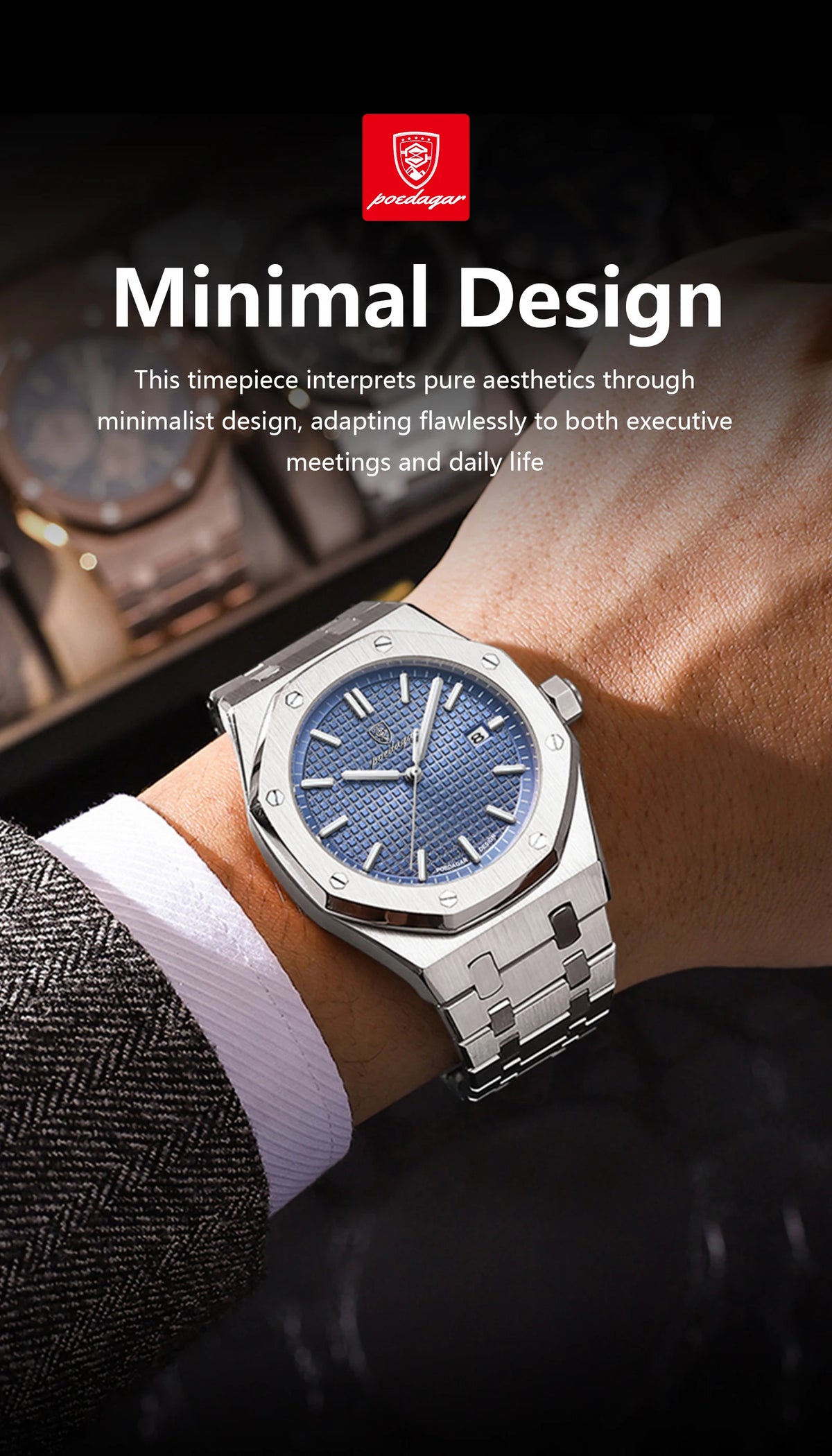 POEDAGAR Luxury Quartz watch