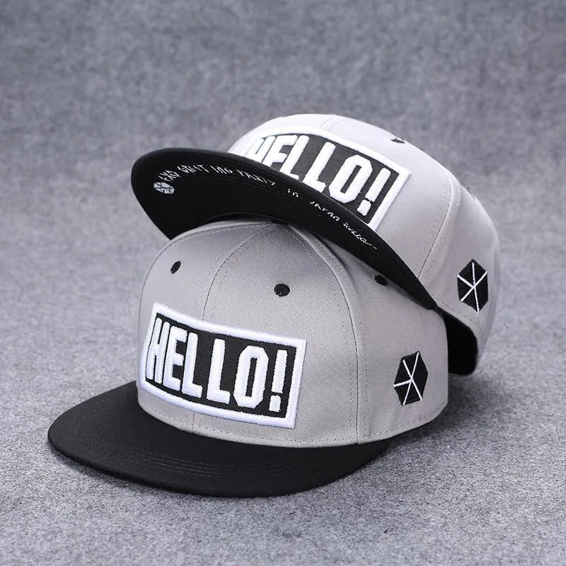 Youth Hip Hop Flat Brim Baseball Cap Outdoor Street Dance Hat for Men Fashion Snapback Adjustable Breathable Cotton