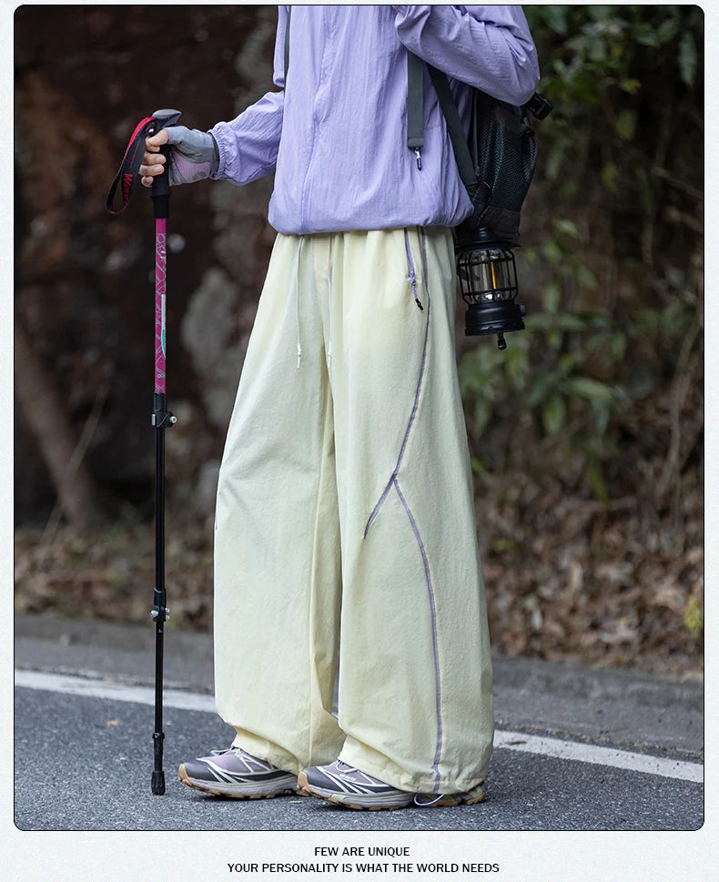 American High Street Trendy Hip-Hop Casual Pants Men's Spring Autumn Outdoor Hiking Loose Straight Pants Men Fashion Trousers