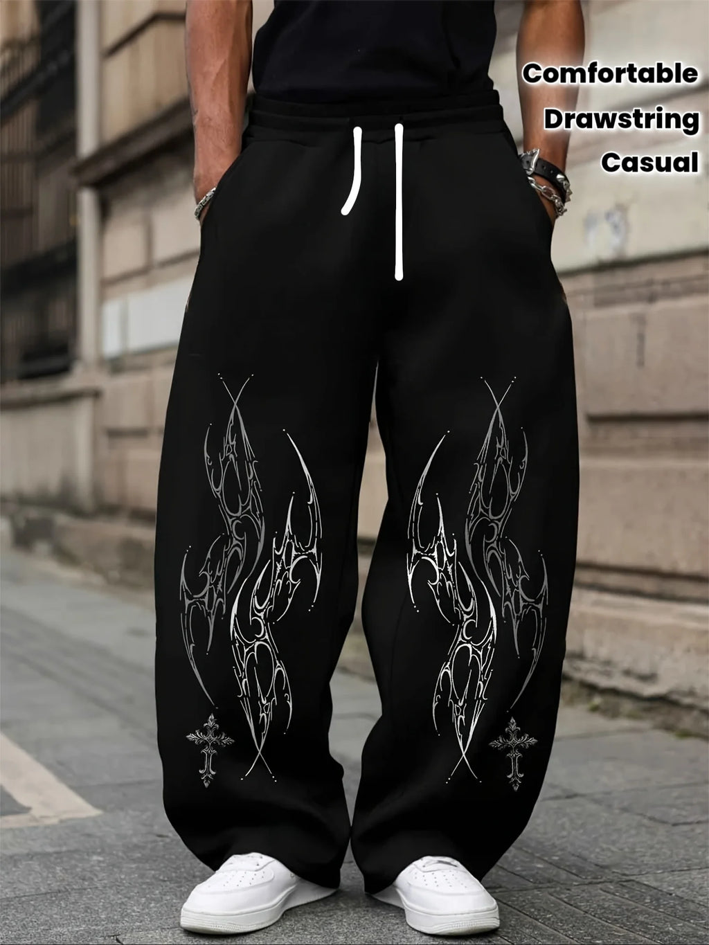Gothic Wide Leg Sweatpants for Men
