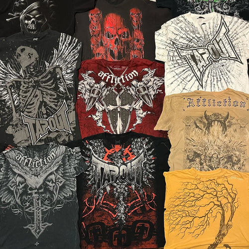 Affliction Street Fashion Cotton Pattern Printing Y2K Short Sleeved Tshirt New Harajuku Casual Loose Summer Unisex Punk Rock Top