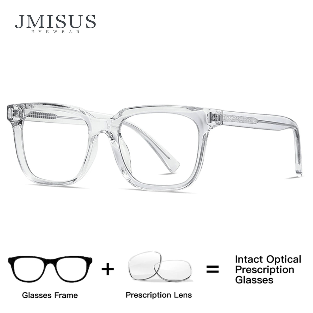 JMISUS Fashion Square Prescription Glasses