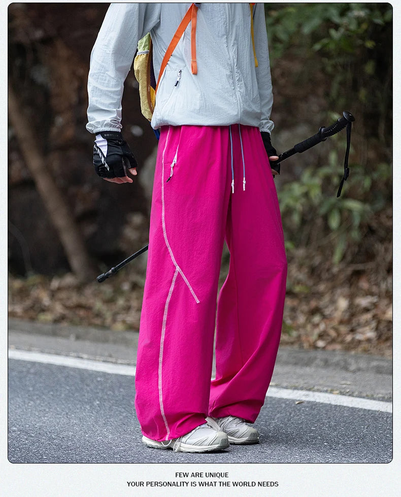 American High Street Trendy Hip-Hop Casual Pants Men's Spring Autumn Outdoor Hiking Loose Straight Pants Men Fashion Trousers