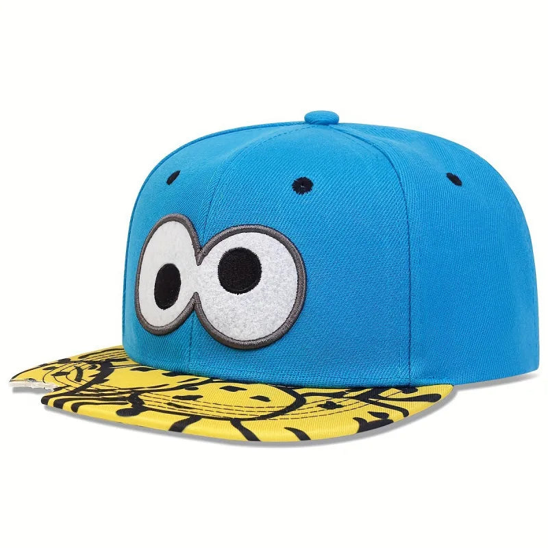 Youth Hip Hop Flat Brim Baseball Cap Outdoor Street Dance Hat for Men Fashion Snapback Adjustable Breathable Cotton