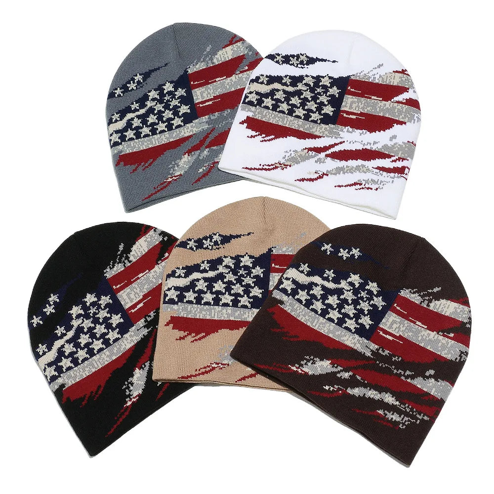 Star Pattern Knit Hat Jacquard Warm Beanies for Women Men Winter Autumn Outdoor Skullcap Skiing Hat Y2K Cold Hat Hip Hop Cycling