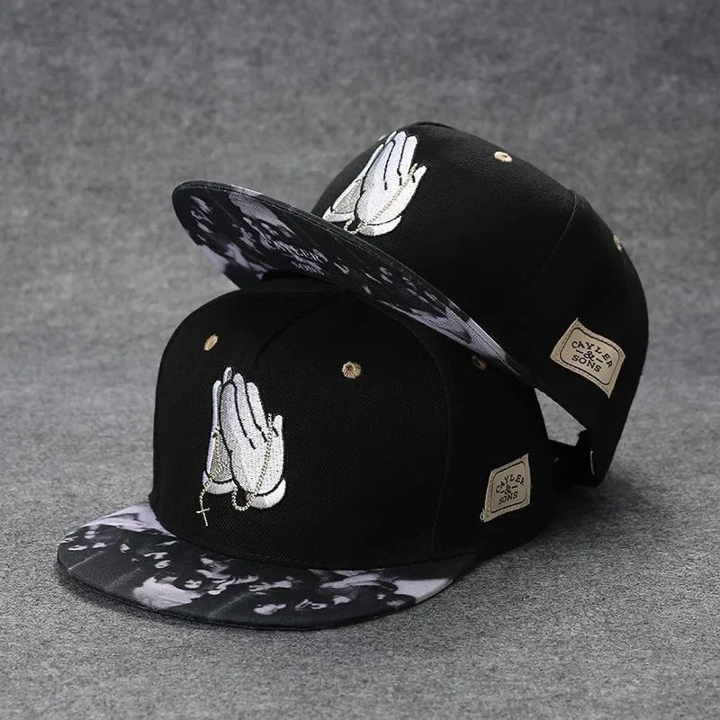 Youth Hip Hop Flat Brim Baseball Cap Outdoor Street Dance Hat for Men Fashion Snapback Adjustable Breathable Cotton