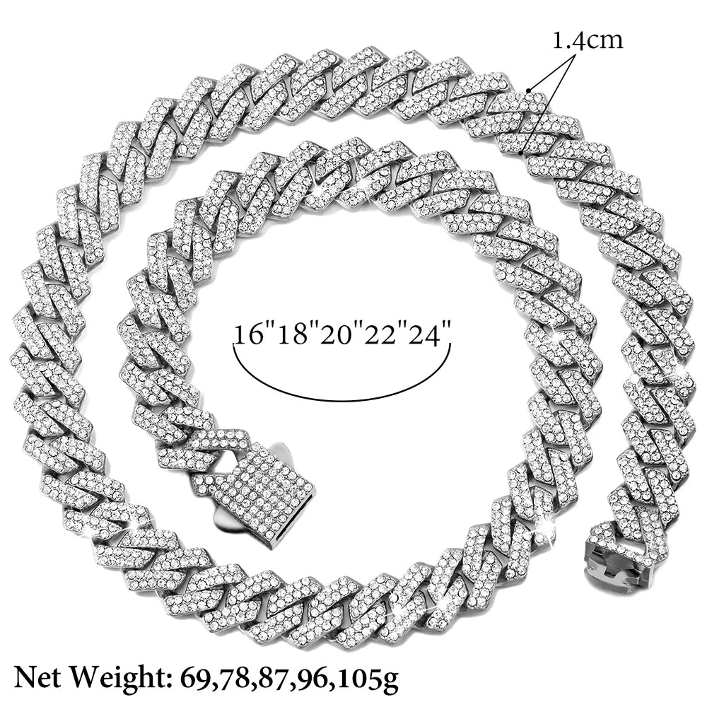 Iced out Cuban link chain 14MM