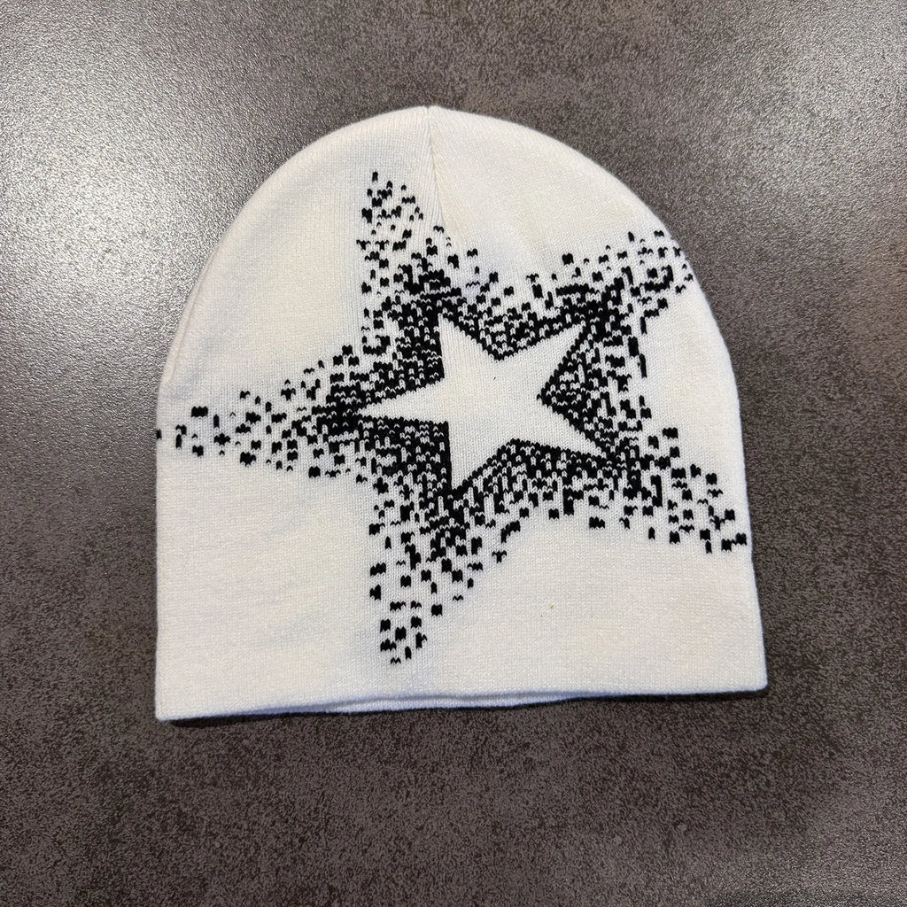 Star Pattern Knit Hat Jacquard Warm Beanies for Women Men Winter Autumn Outdoor Skullcap Skiing Hat Y2K Cold Hat Hip Hop Cycling
