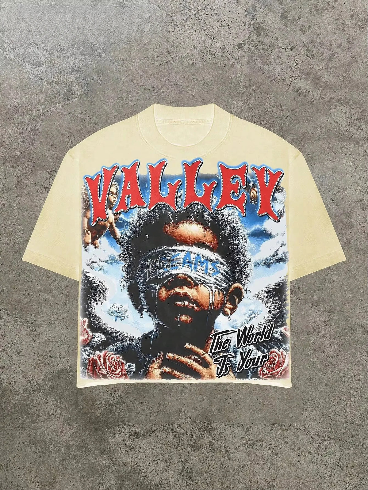 Valley & Dreams Retro Dark Style Y2k Street Trendy Brand T-Shirt Cotton Graphic Tee Men Women Summer Streetwear