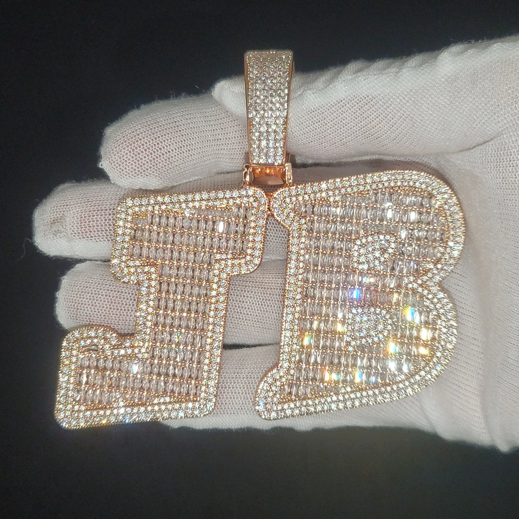 Custom Big Letters Name Pendant chain