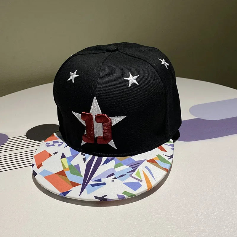 Youth Hip Hop Flat Brim Baseball Cap Outdoor Street Dance Hat for Men Fashion Snapback Adjustable Breathable Cotton