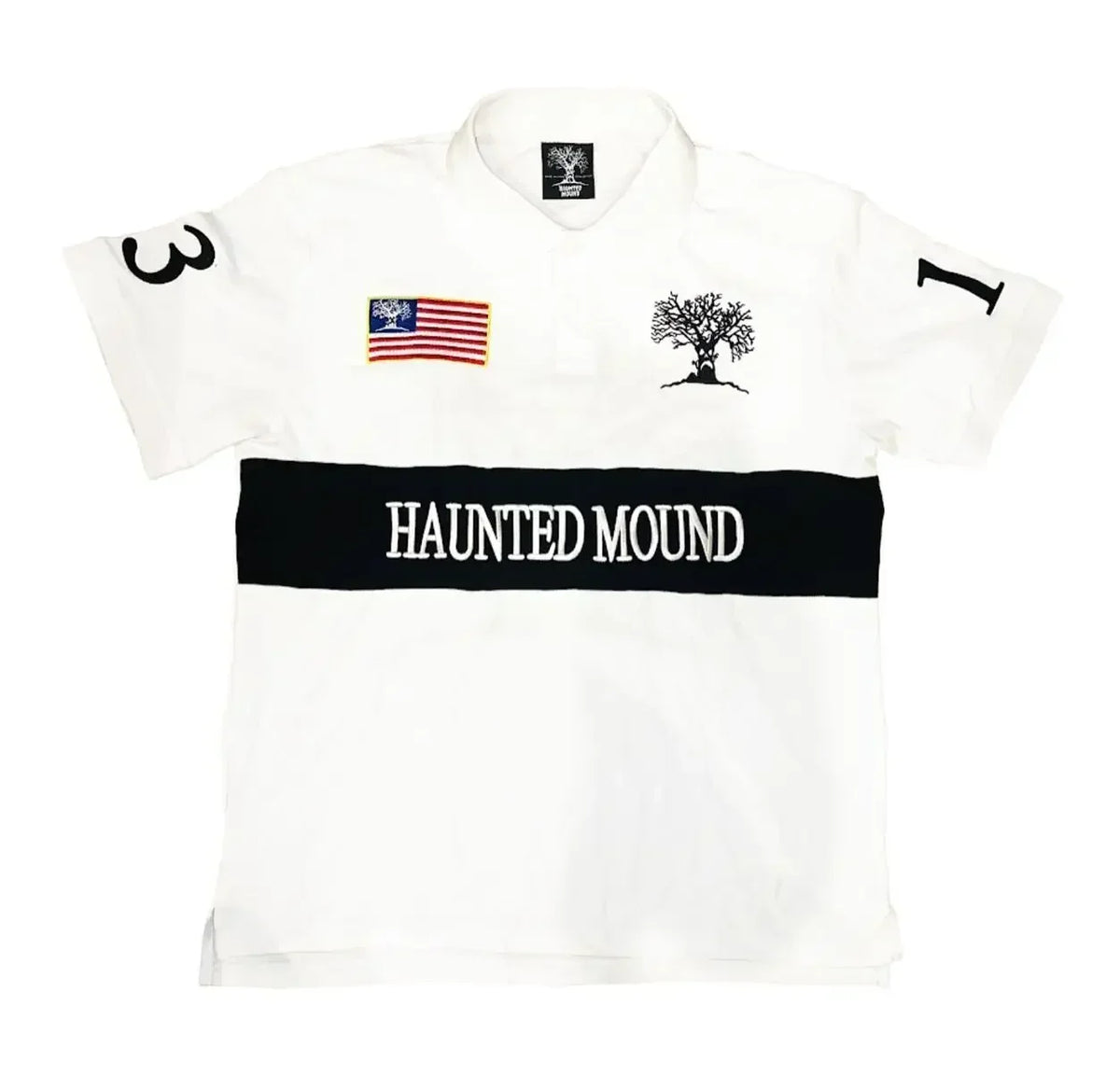 Haunted Mound Embroidered Red Polo Shirt Y2K Tshirt HipHop Retro Pumpkin Head Letter Embroidered Oversized Short Sleeve Top